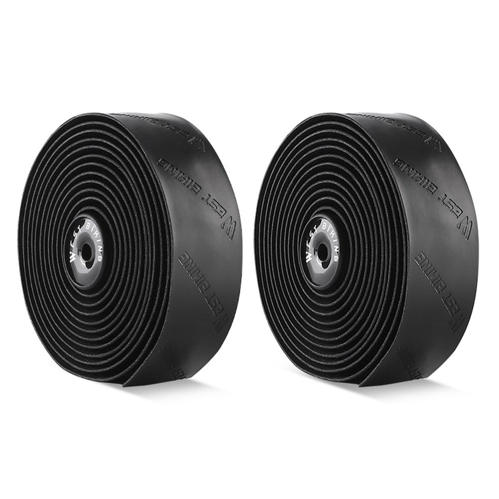 WEST BIKING YP0804075 2Pcs PU Leather+EVA Handlebar Tape Road Bike Handle Wrap