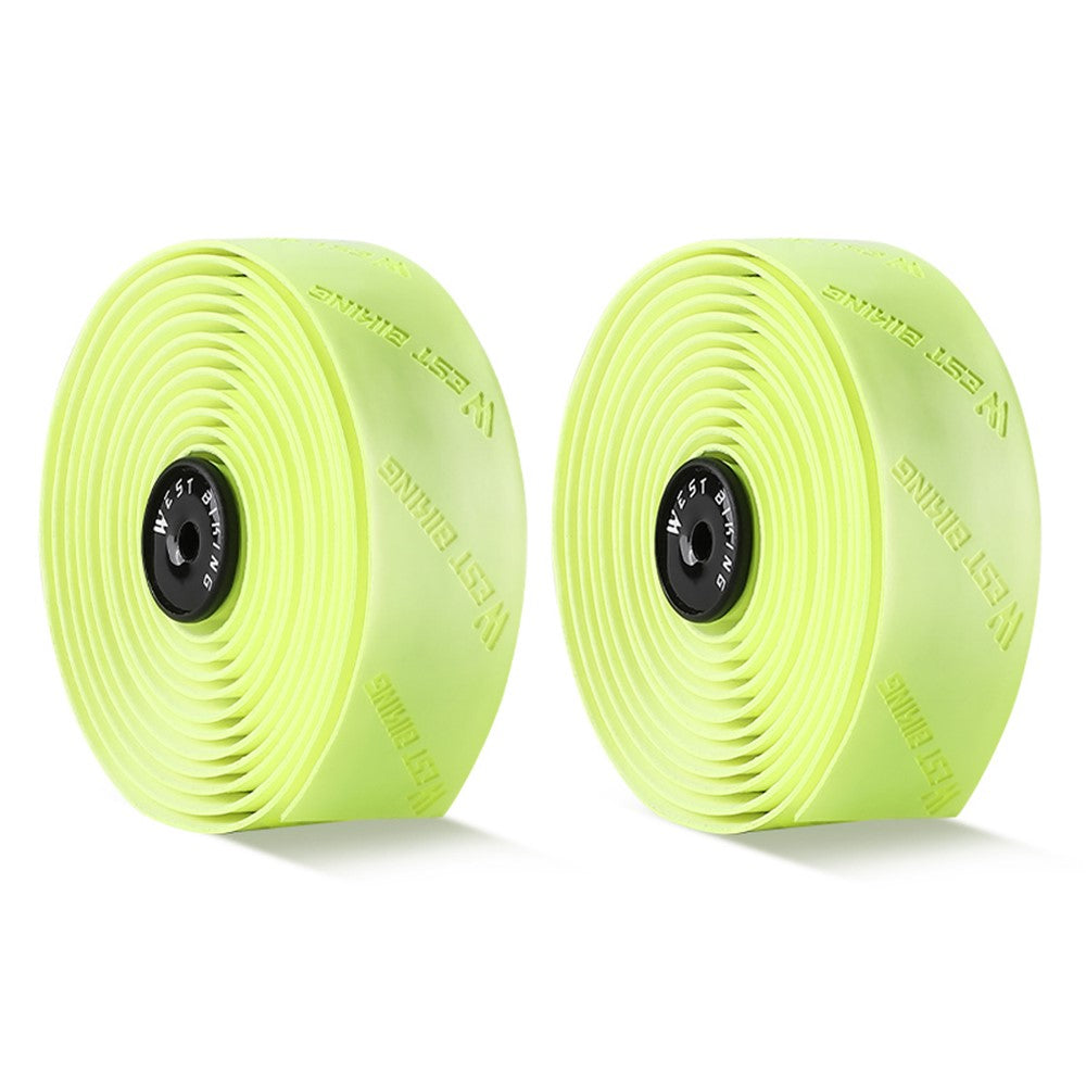 WEST BIKING YP0804075 2Pcs PU Leather+EVA Handlebar Tape Road Bike Handle Wrap
