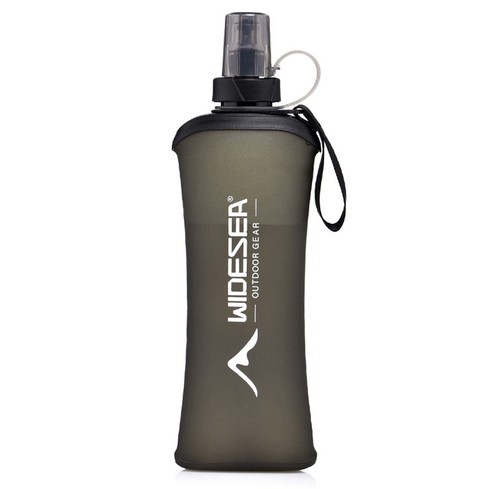 WIDESEA WSPC-003G Outdoor Running Cycling Sports Water Bottle 500ml TPU Soft Foldable Hydration Flask BPA Free, No FDA