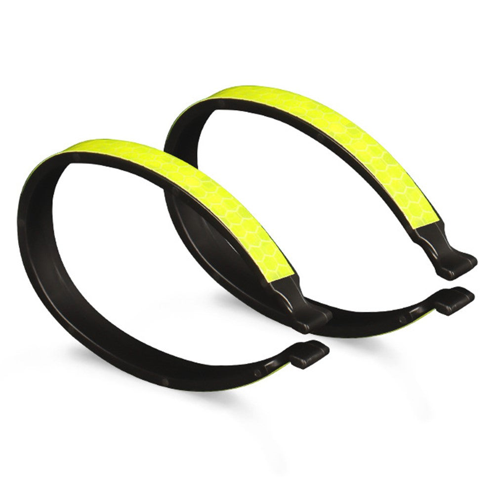 BG-2900 2Pcs Reflective Cycling Pants Clips Bike Pants Clips with Reflective Strips for Night Riding