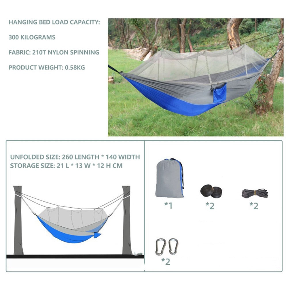 Camping Hanging Hammock Mosquito Net Bedding, Unfolded Size: 260x140cm