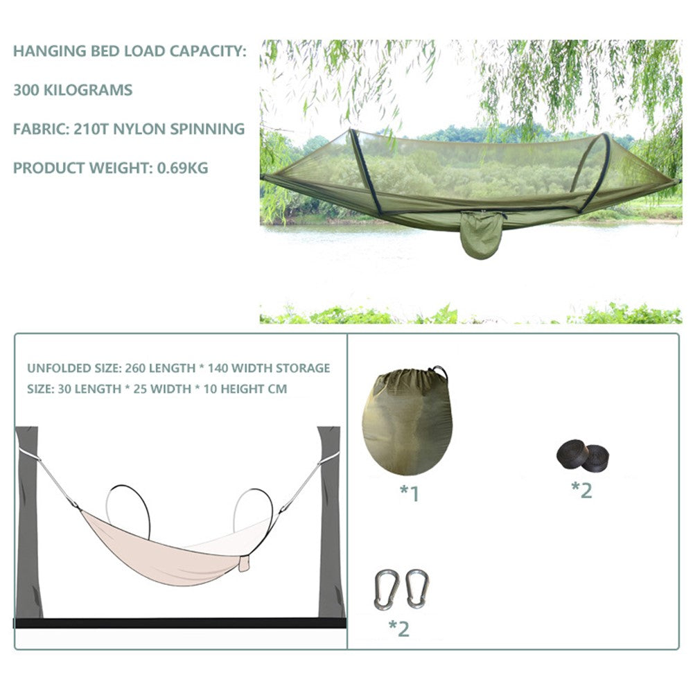 Camping Hammock Mosquito Net Hanging Bed for 2 People, Unfolded Size: 260x140cm