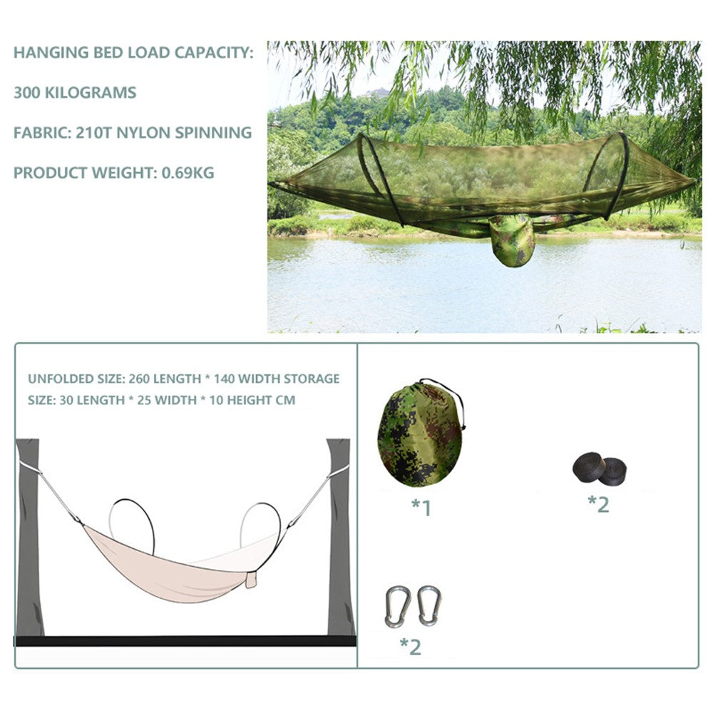 Camping Hammock Mosquito Net Hanging Bed for 2 People, Unfolded Size: 260x140cm