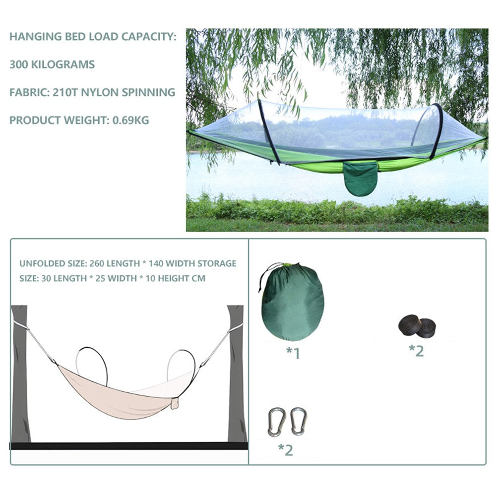 Camping Hammock Mosquito Net Hanging Bed for 2 People, Unfolded Size: 260x140cm