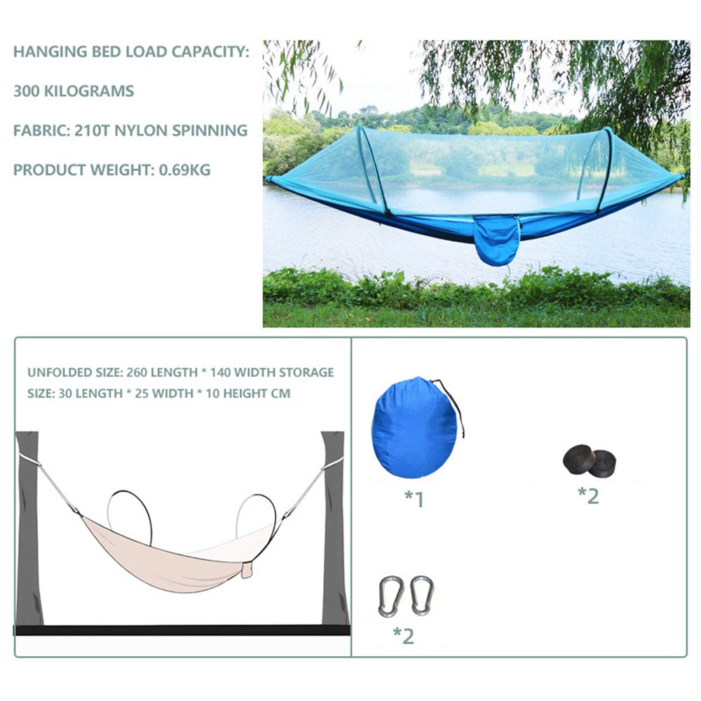 Camping Hammock Mosquito Net Hanging Bed for 2 People, Unfolded Size: 260x140cm