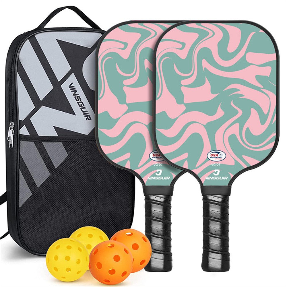 VINSGUIR 1 Pair Fiberglass Pickleball Rackets with 4 Balls and Storage Bag