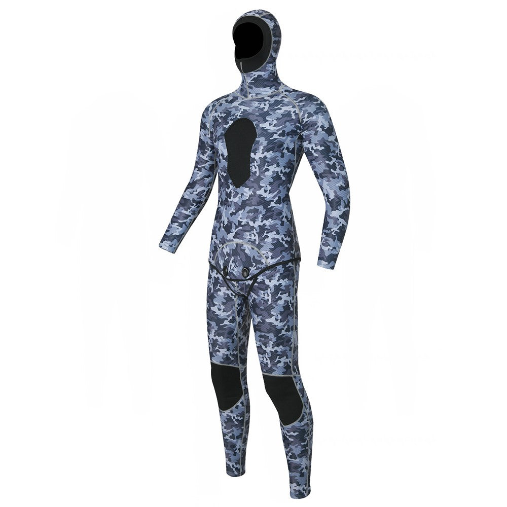 BLUE DIVE WDS-2089 3mm Neoprene Freediving Wetsuit Diving Suit Hooded Top Pants, Size: XL