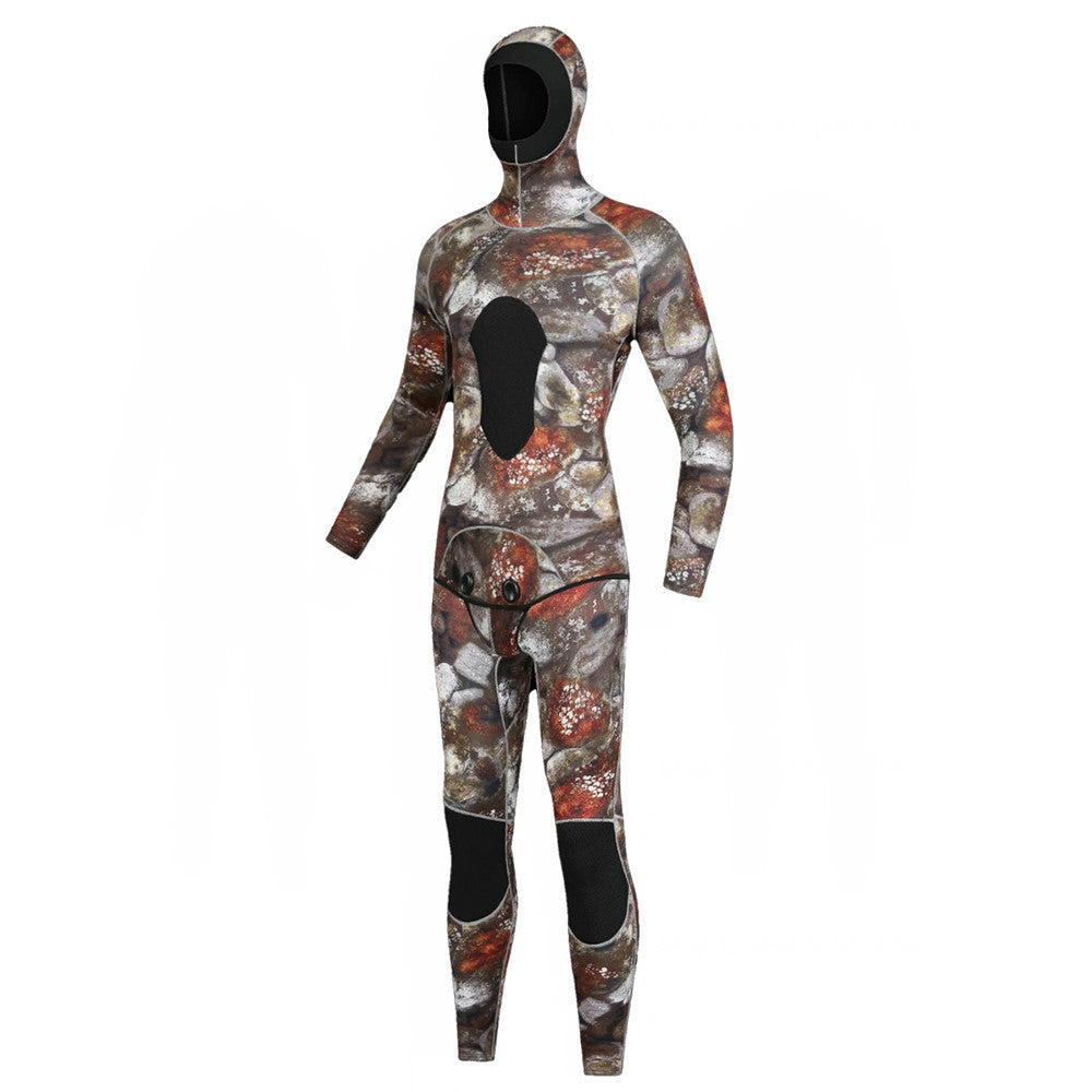 BLUE DIVE WDS-2089 3mm Neoprene Freediving Wetsuit Diving Suit Hooded Top Pants, Size: S