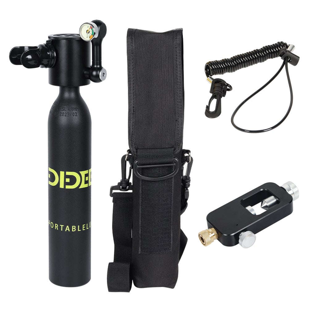 DIDEEP X3000Pro 5-10 Mins Diving 0.5L Mini Lung Air Tank with Standard Adapter + Anti-Lost Lanyard Kit Set, Style B
