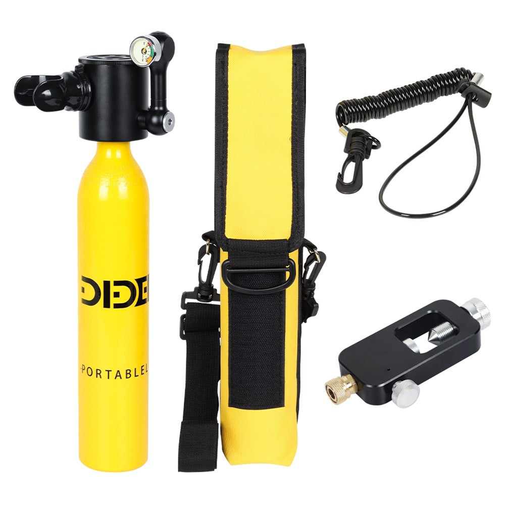 DIDEEP X3000Pro 5-10 Mins Diving 0.5L Mini Lung Air Tank with Standard Adapter + Anti-Lost Lanyard Kit Set, Style B