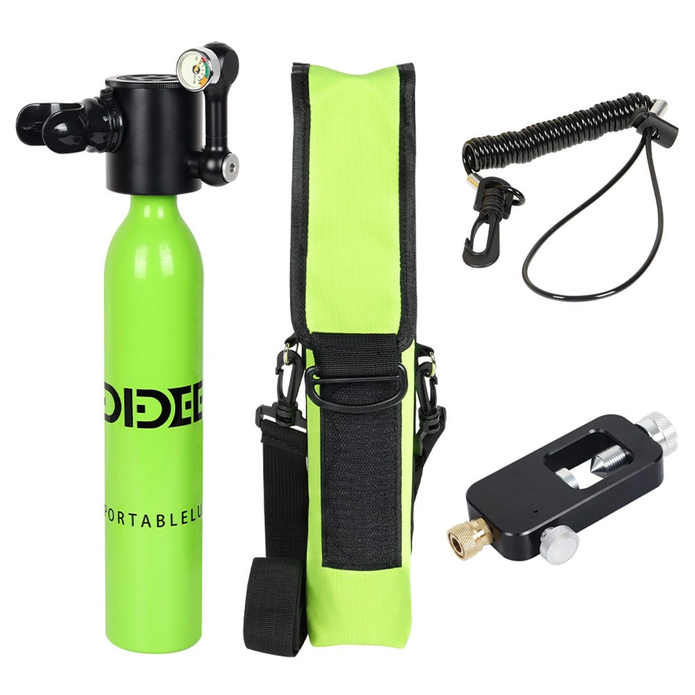 DIDEEP X3000Pro 5-10 Mins Diving 0.5L Mini Lung Air Tank with Standard Adapter + Anti-Lost Lanyard Kit Set, Style B
