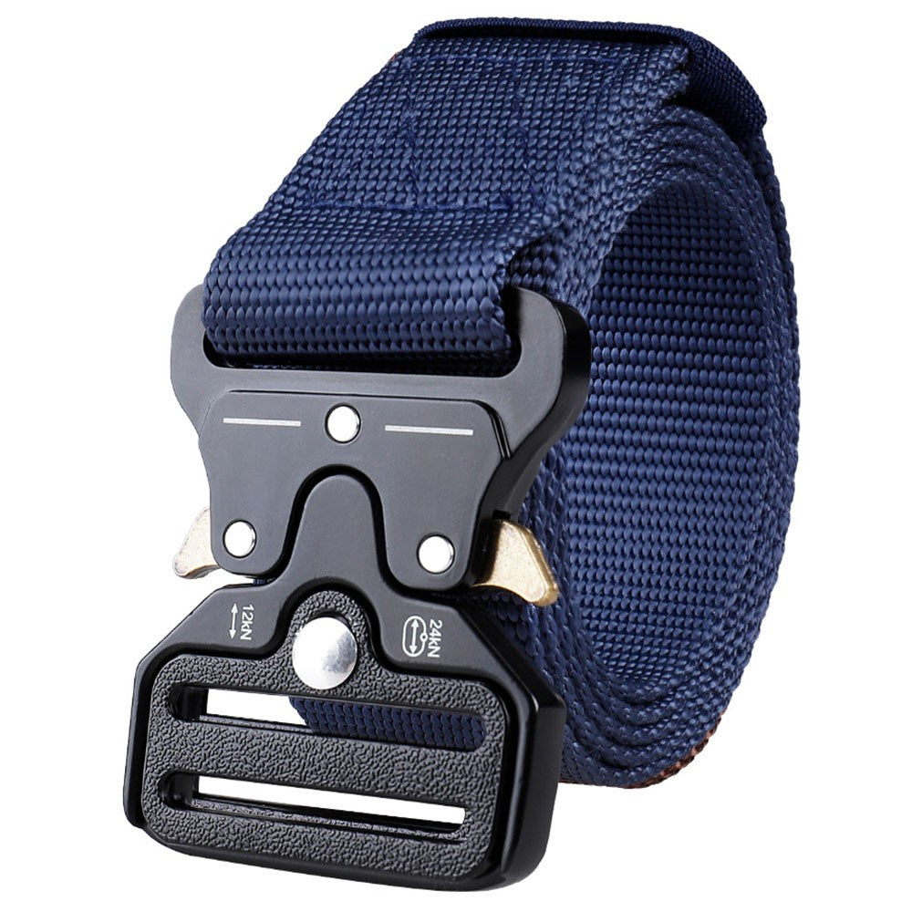 SN-P004 125x3.8cm Men's Nylon Web Tactical Belt Adjustable Work Belt with Quick-Release Zinc Alloy Buckle