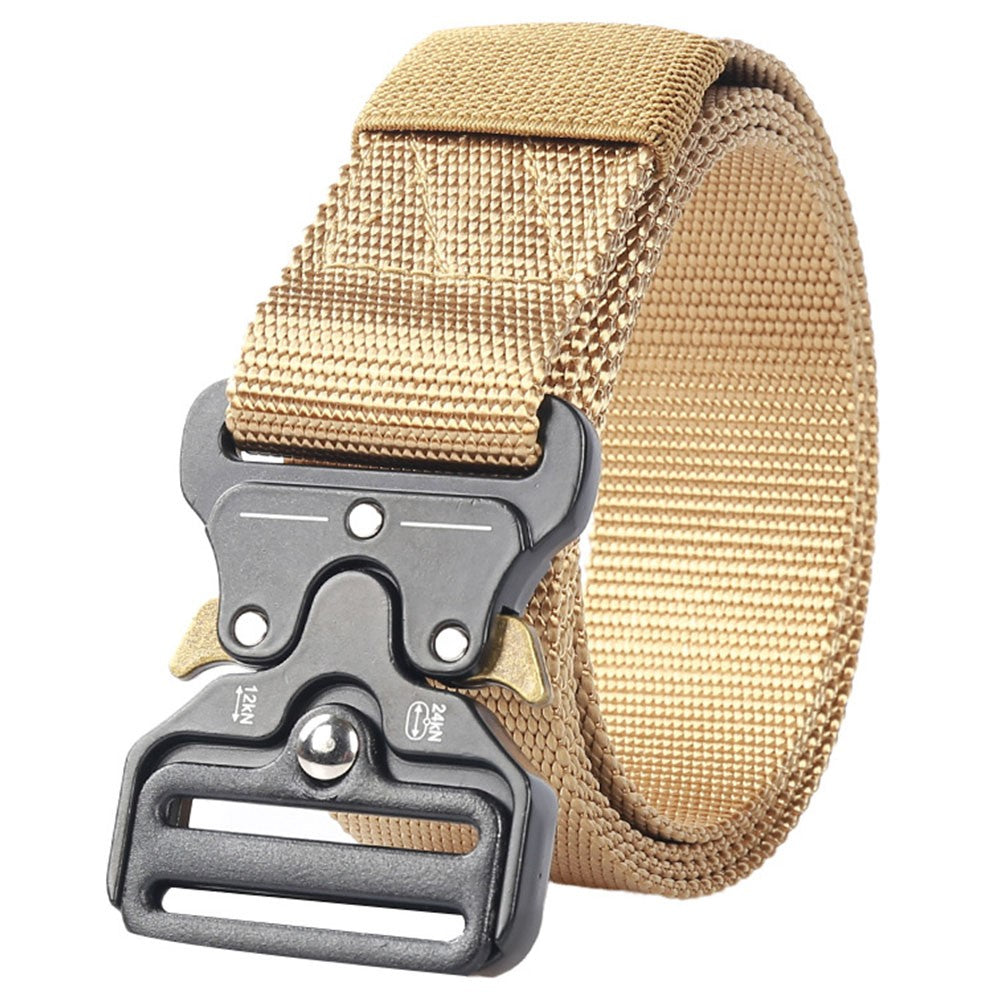 SN-P004 125x3.8cm Men's Nylon Web Tactical Belt Adjustable Work Belt with Quick-Release Zinc Alloy Buckle