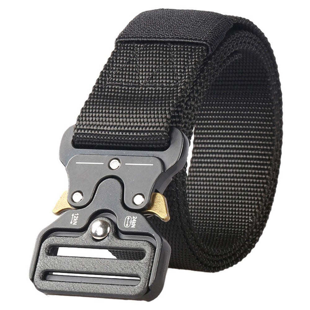 SN-P004 125x3.8cm Men's Nylon Web Tactical Belt Adjustable Work Belt with Quick-Release Zinc Alloy Buckle