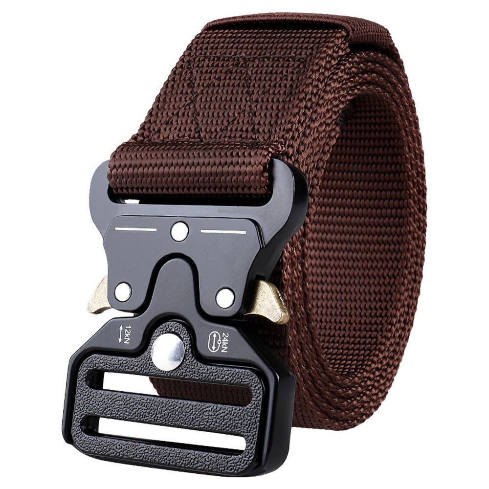 SN-P004 125x3.8cm Men's Nylon Web Tactical Belt Adjustable Work Belt with Quick-Release Zinc Alloy Buckle