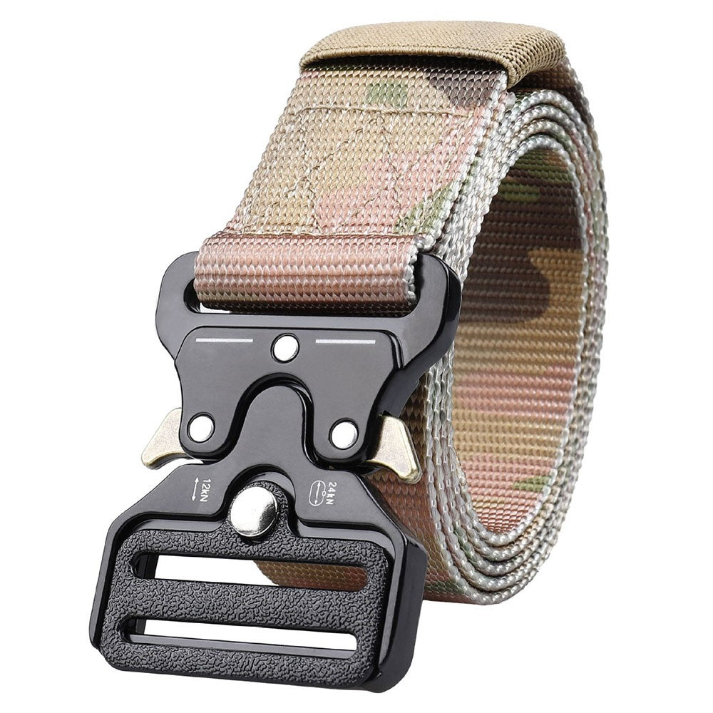 SN-P004 125x3.8cm Men's Nylon Web Tactical Belt Adjustable Work Belt with Quick-Release Zinc Alloy Buckle
