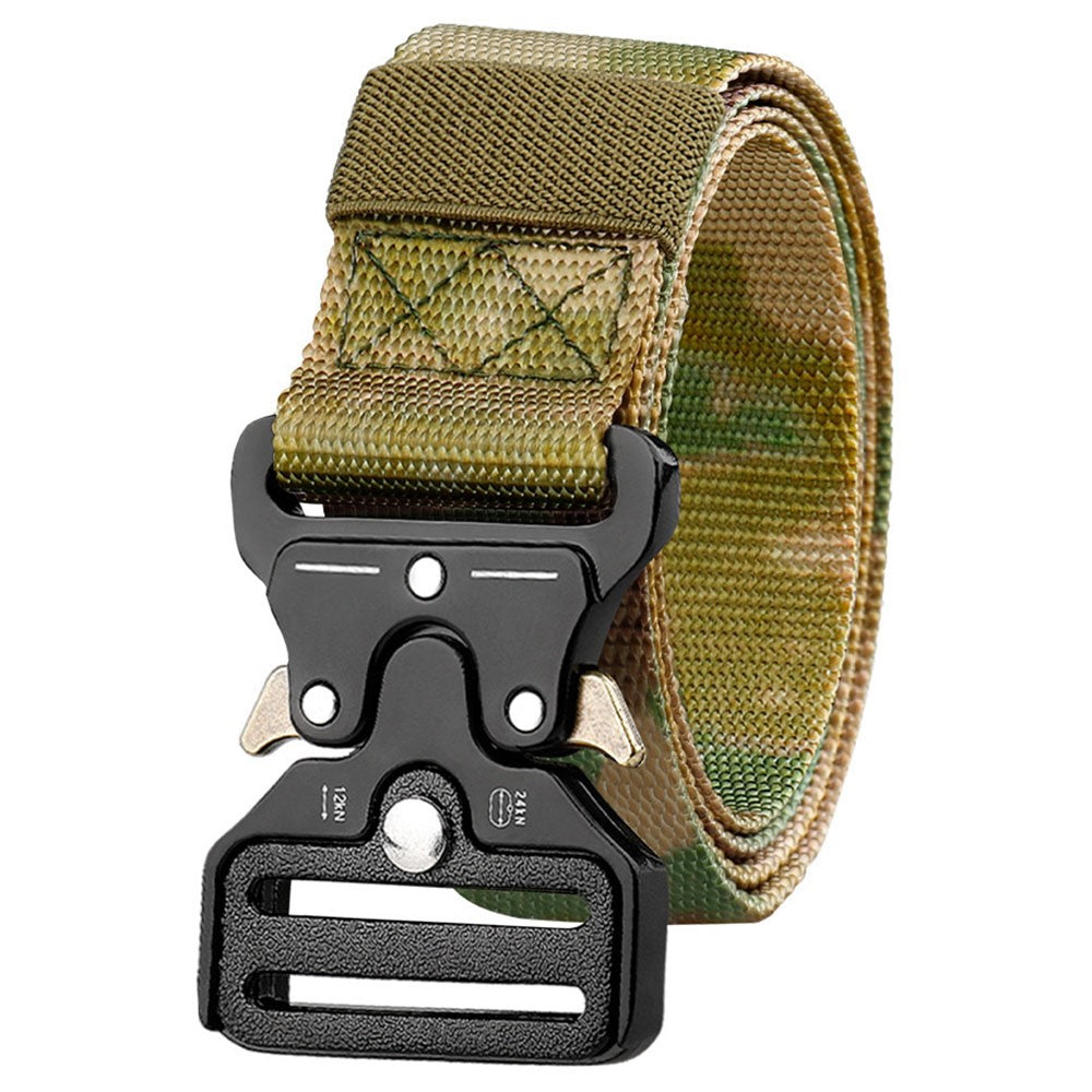 SN-P004 125x3.8cm Men's Nylon Web Tactical Belt Adjustable Work Belt with Quick-Release Zinc Alloy Buckle