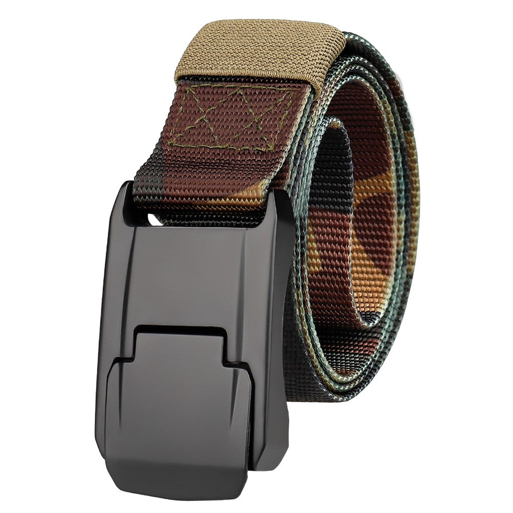 SN-P098 Men's Nylon Webbing Belt Wear-Resistant Work Belt with Auto-Locking Zinc Alloy Buckle
