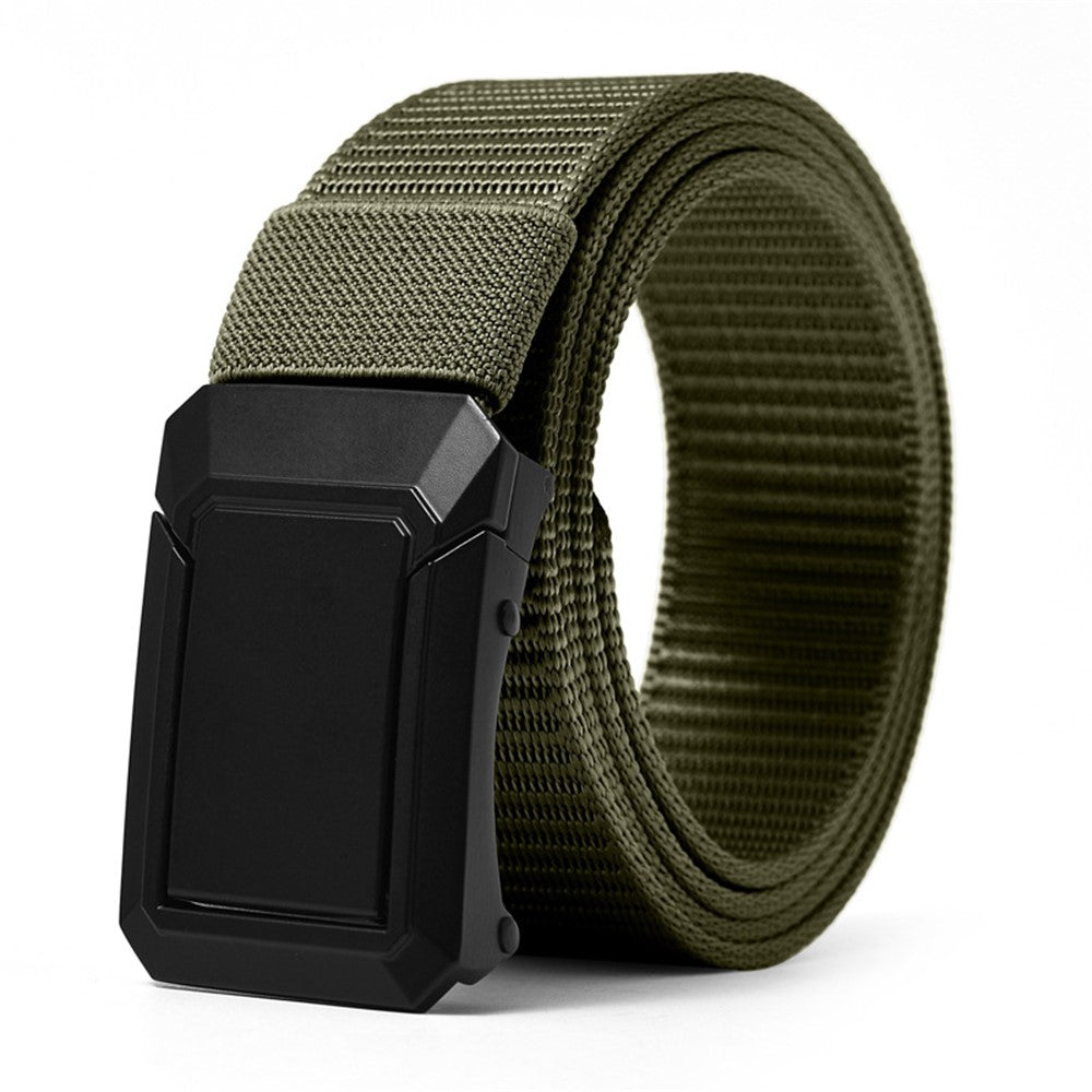 SN-P118 125cm Men Waist Belt Nylon Waistband with Zinc Alloy Buckle Bottle Opener