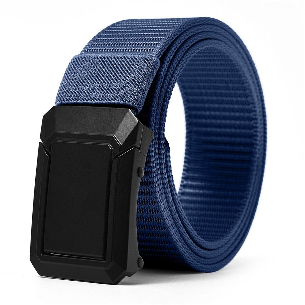 SN-P118 125cm Men Waist Belt Nylon Waistband with Zinc Alloy Buckle Bottle Opener