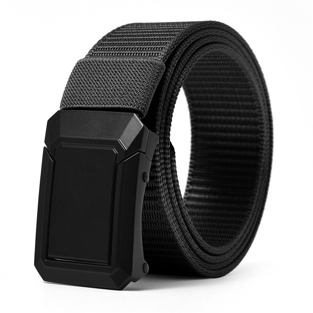 SN-P118 125cm Men Waist Belt Nylon Waistband with Zinc Alloy Buckle Bottle Opener
