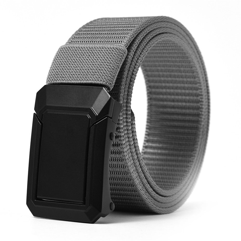 SN-P118 125cm Men Waist Belt Nylon Waistband with Zinc Alloy Buckle Bottle Opener
