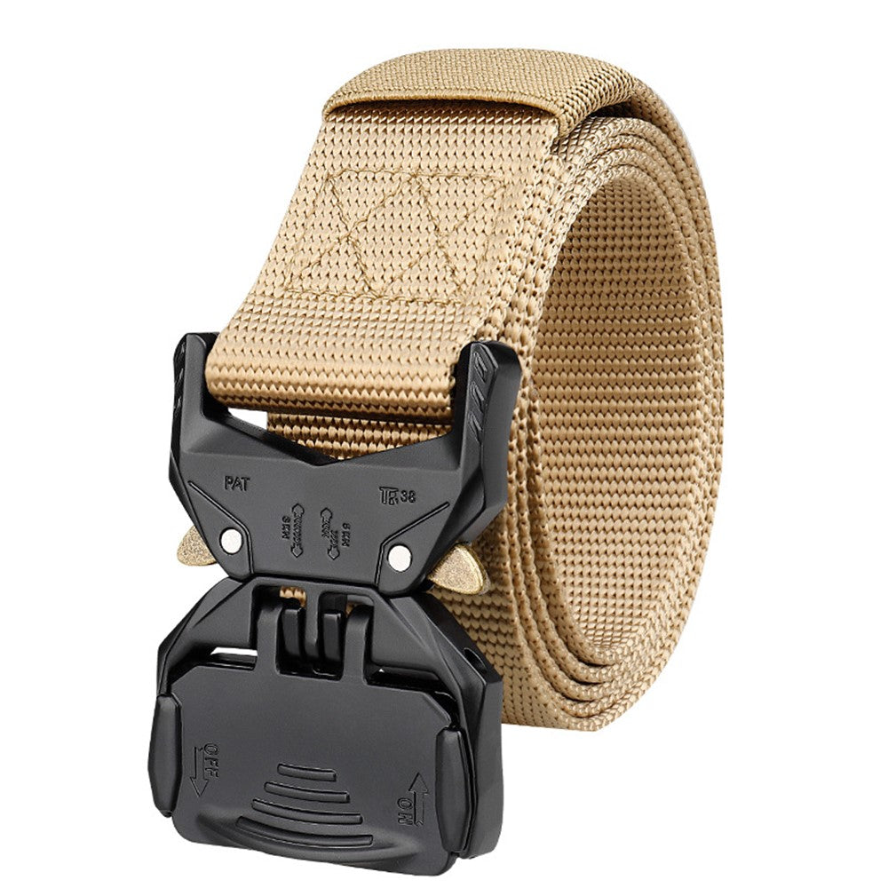 SN-P099 125x3.8cm Men's Nylon Web Tactical Belt Outdoor Work Belt with Zinc Alloy Buckle