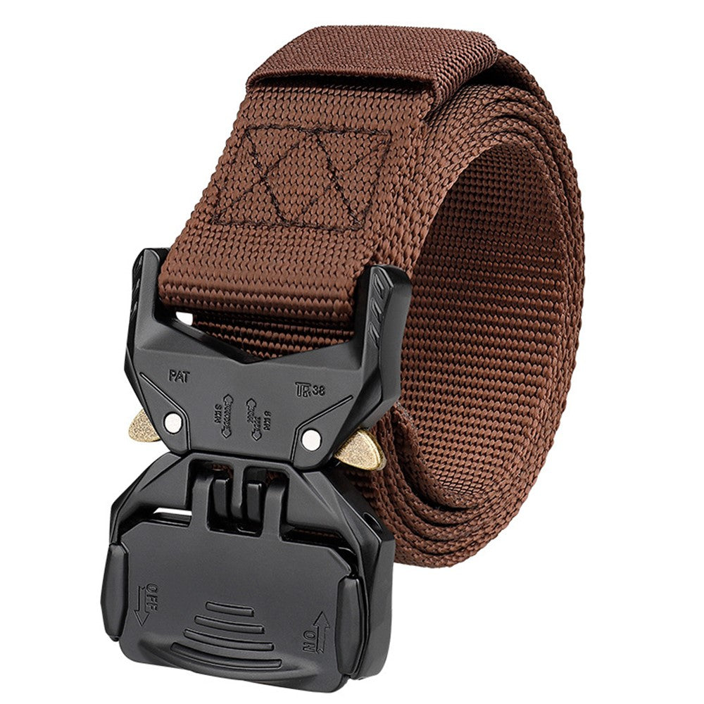 SN-P099 125x3.8cm Men's Nylon Web Tactical Belt Outdoor Work Belt with Zinc Alloy Buckle