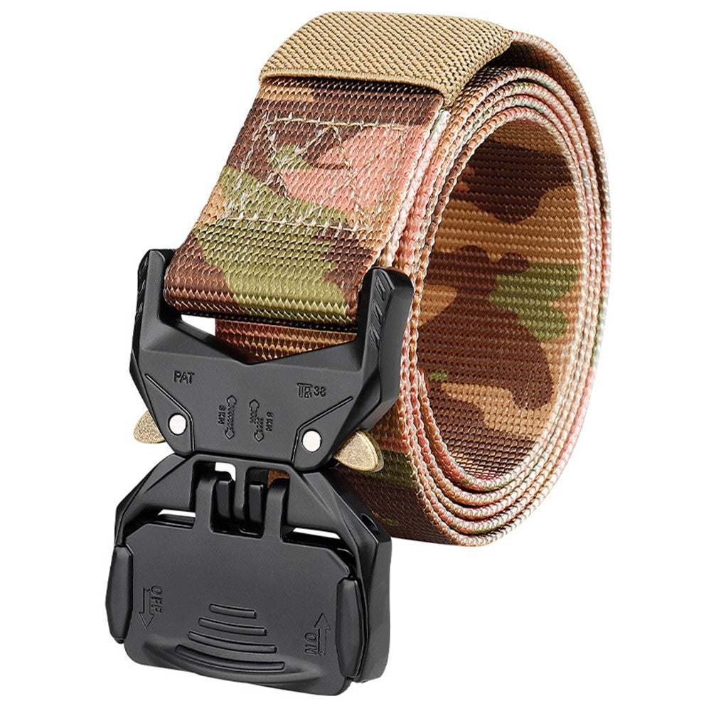 SN-P099 125x3.8cm Men's Nylon Web Tactical Belt Outdoor Work Belt with Zinc Alloy Buckle