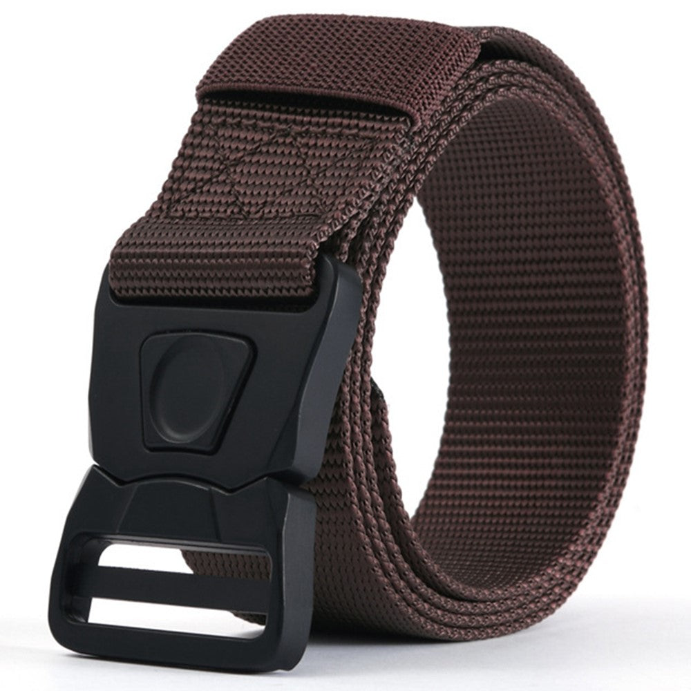 SN-P117 125cm Adjustable Imitation Nylon Military Waistband Quick Release Press Buckle Tactical Belt for Men