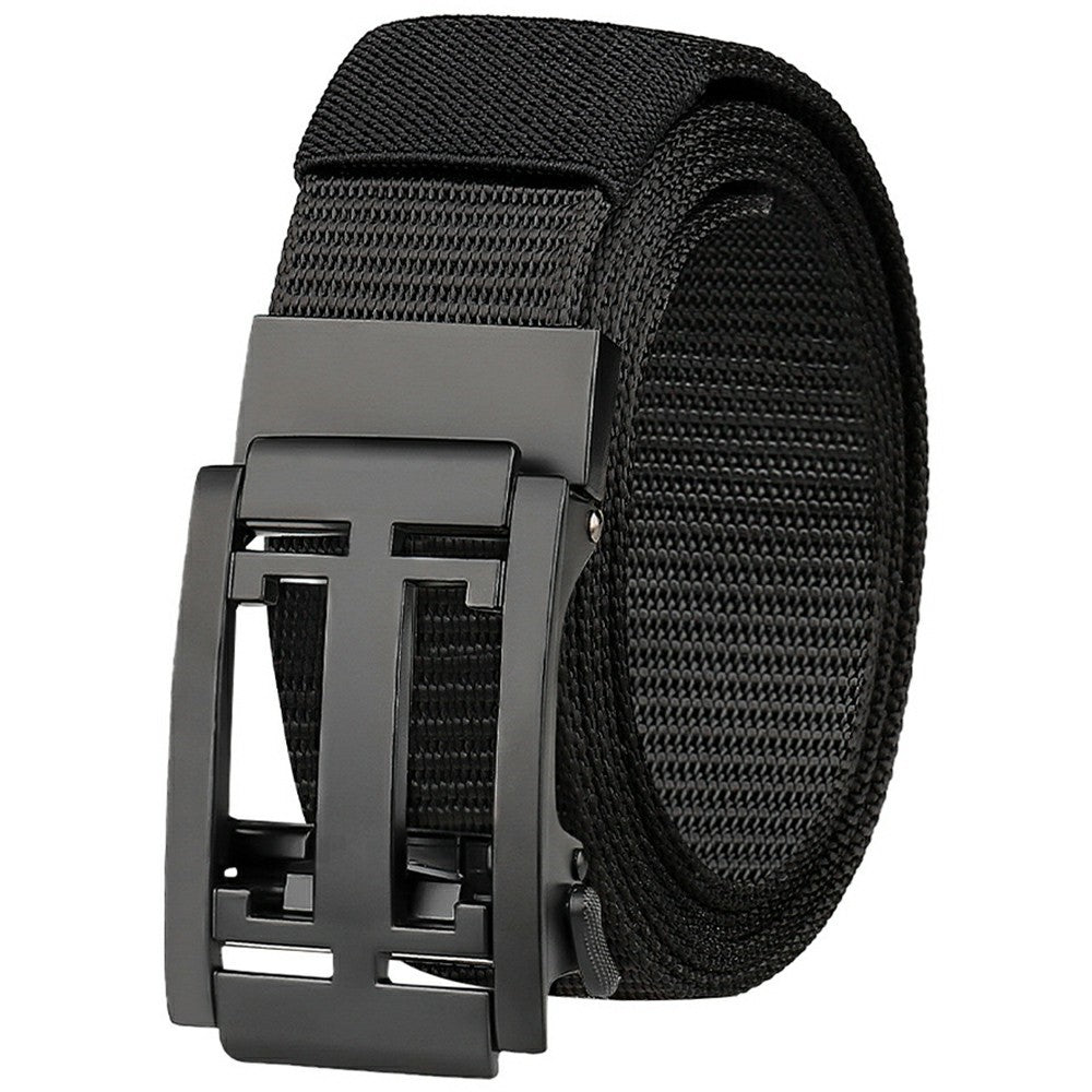 SN-P105 3.4cm Outdoor Men Waistband Imitation Nylon Tactical Belt with Zinc Alloy Automatic Buckle, Length: 125cm