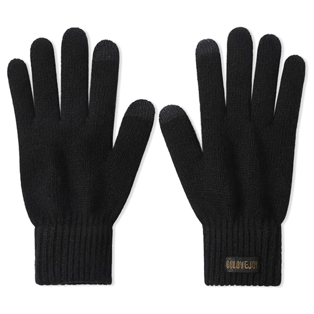 GOLOVEJOY DZ153 1 Pair Winter Outdoor Cycling Warm Wool Gloves Unisex Touch Screen Full Finger Knitted Gloves