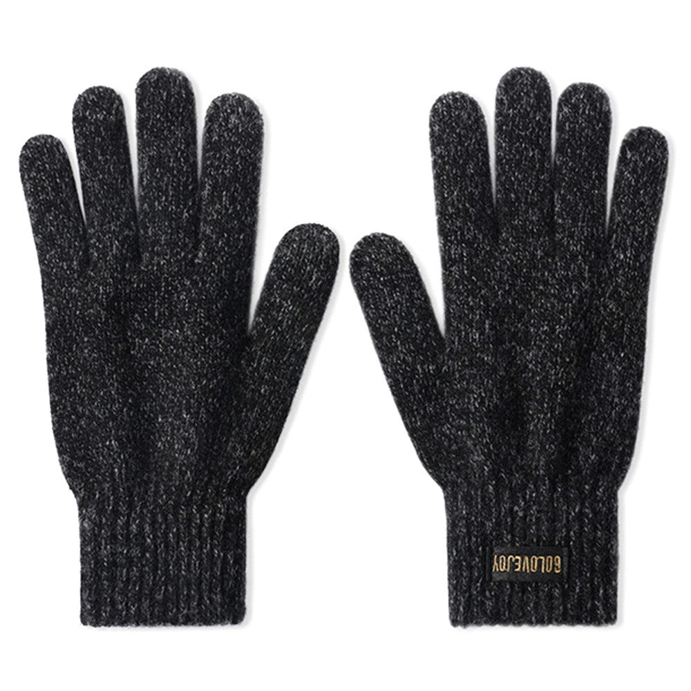 GOLOVEJOY DZ153 1 Pair Winter Outdoor Cycling Warm Wool Gloves Unisex Touch Screen Full Finger Knitted Gloves