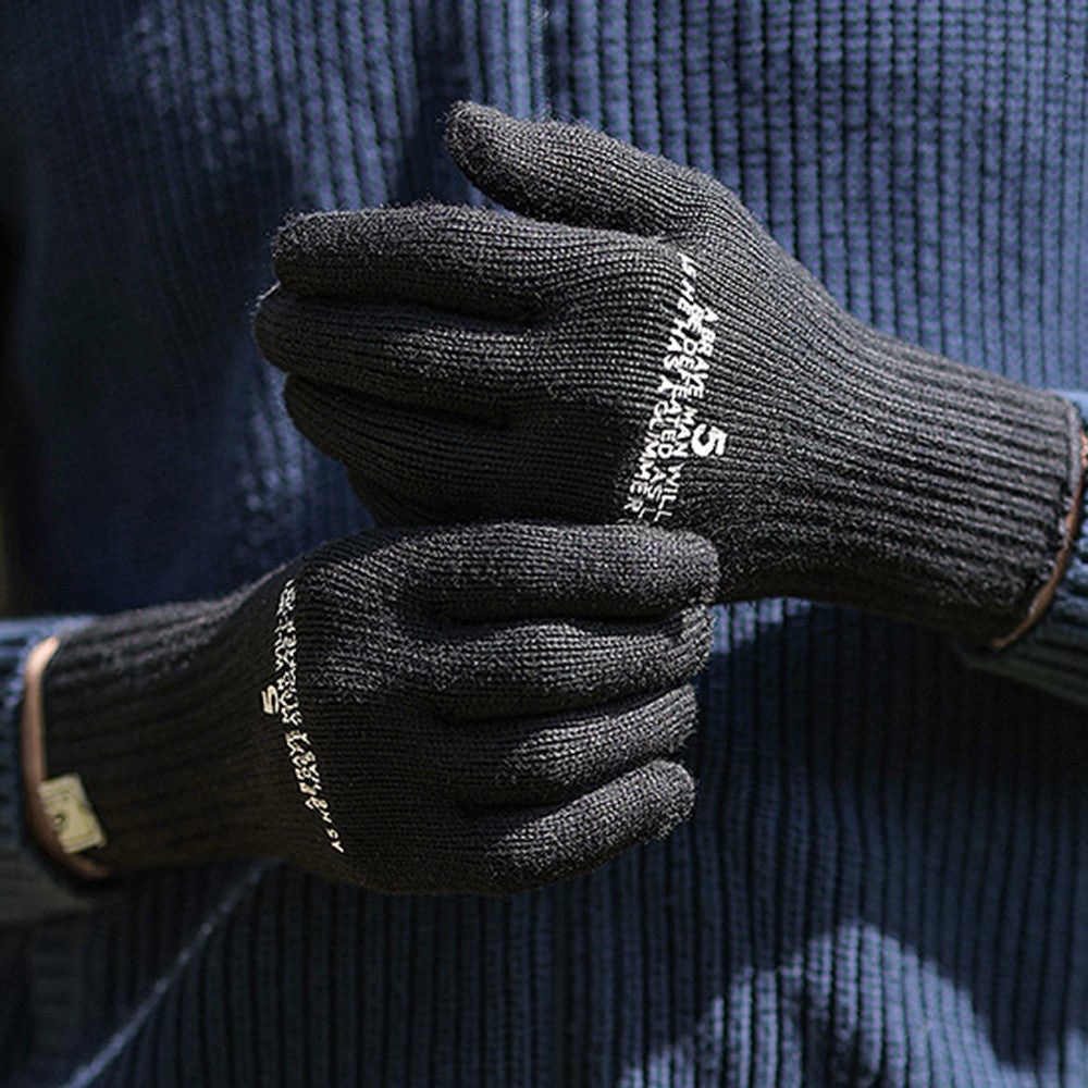 GOLOVEJOY DZ143 1 Pair Retro Winter Outdoor Cycling Warm Knitted Gloves Windproof Touch Screen Full Finger Gloves