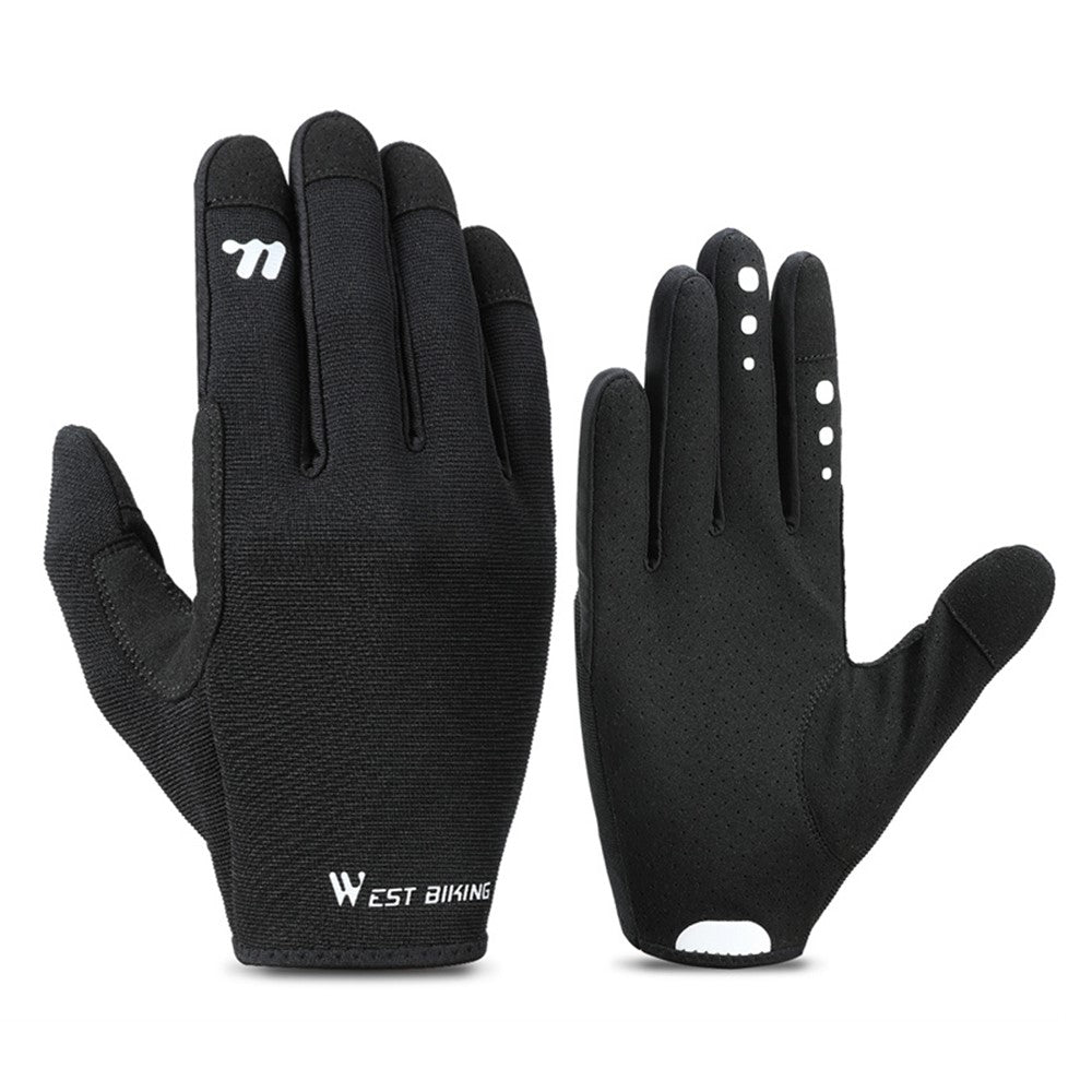 WEST BIKING YP0211260 1 Pair Outdoor Cycling Gloves Anti-Skid Breathable Touch Screen Full Finger Gloves