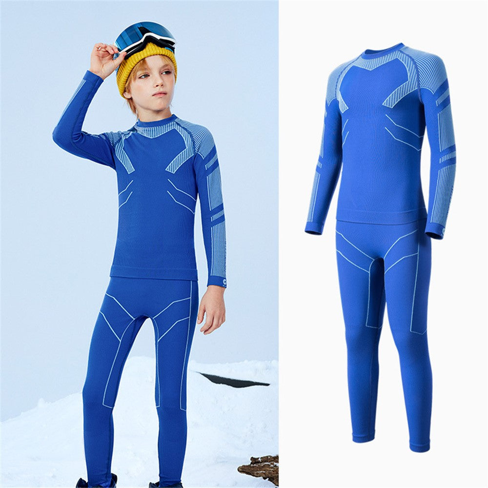 GOLOVEJOY SGY10 Children Outdoor Sports Skiing Seamless Warm Bottoming Suit Kids Ski Quick-Drying Top + Pants