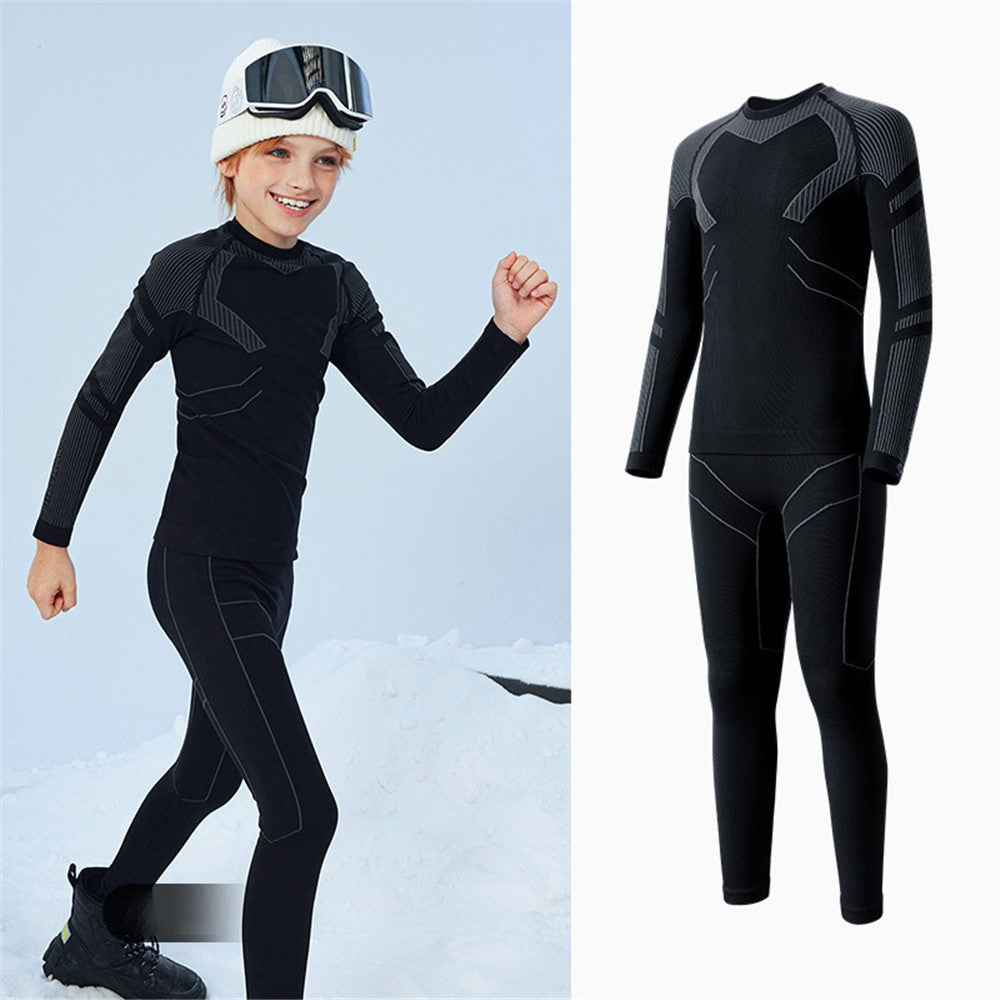 GOLOVEJOY SGY10 Children Outdoor Sports Skiing Seamless Warm Bottoming Suit Kids Ski Quick-Drying Top + Pants