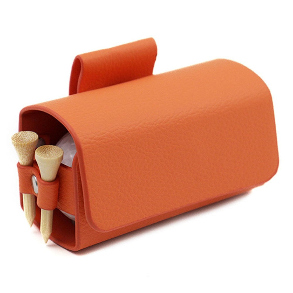 JU328 Magnet Closure Outdoor Golf Mini Waist Pouch 2 Balls Holder Portable PU Leather Bag