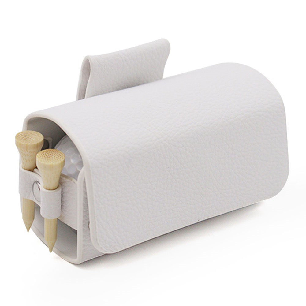 JU328 Magnet Closure Outdoor Golf Mini Waist Pouch 2 Balls Holder Portable PU Leather Bag