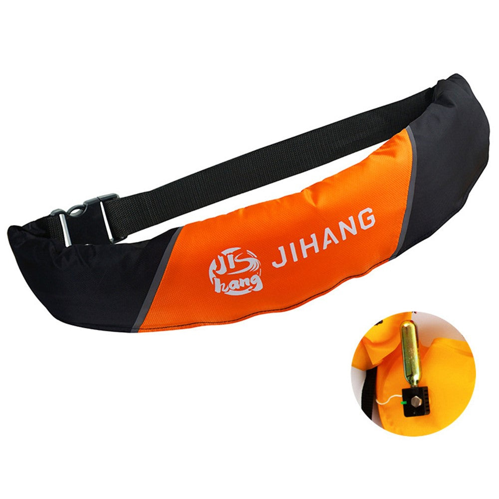 JIHANG Automatic Inflation Portable 600D Nylon Inflatable Life Belt Fishing Emergency Flotation Life Ring
