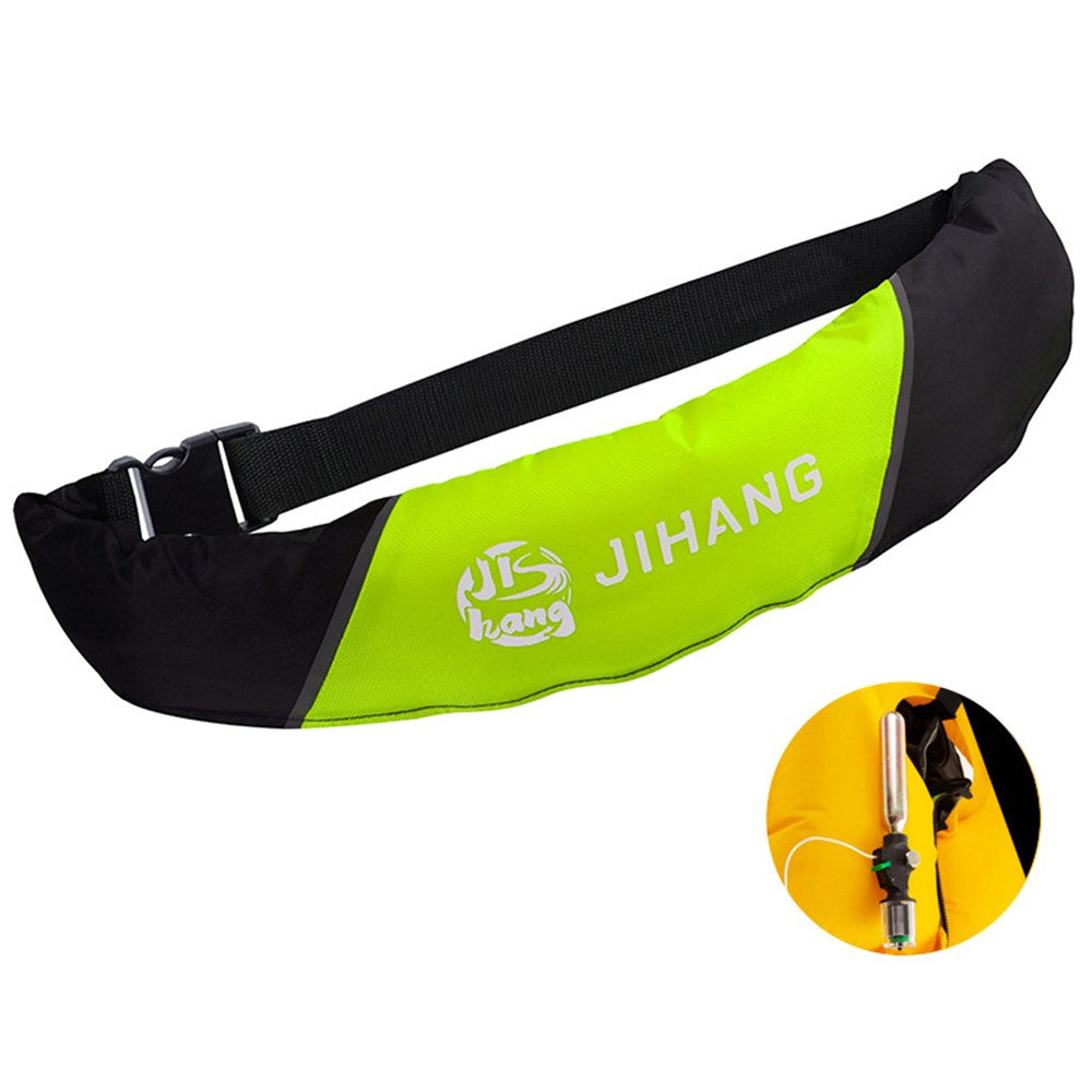 JIHANG Automatic Inflation Portable 600D Nylon Inflatable Life Belt Fishing Emergency Flotation Life Ring