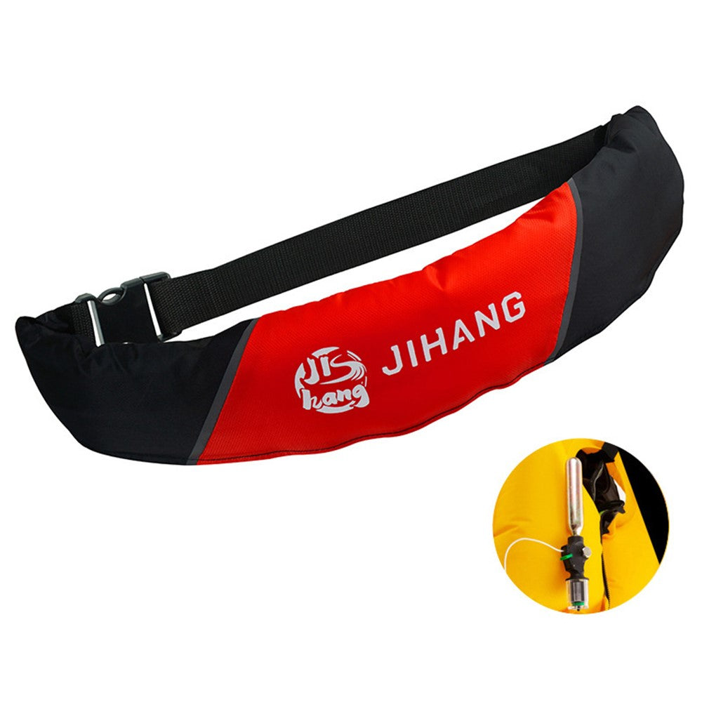 JIHANG Automatic Inflation Portable 600D Nylon Inflatable Life Belt Fishing Emergency Flotation Life Ring
