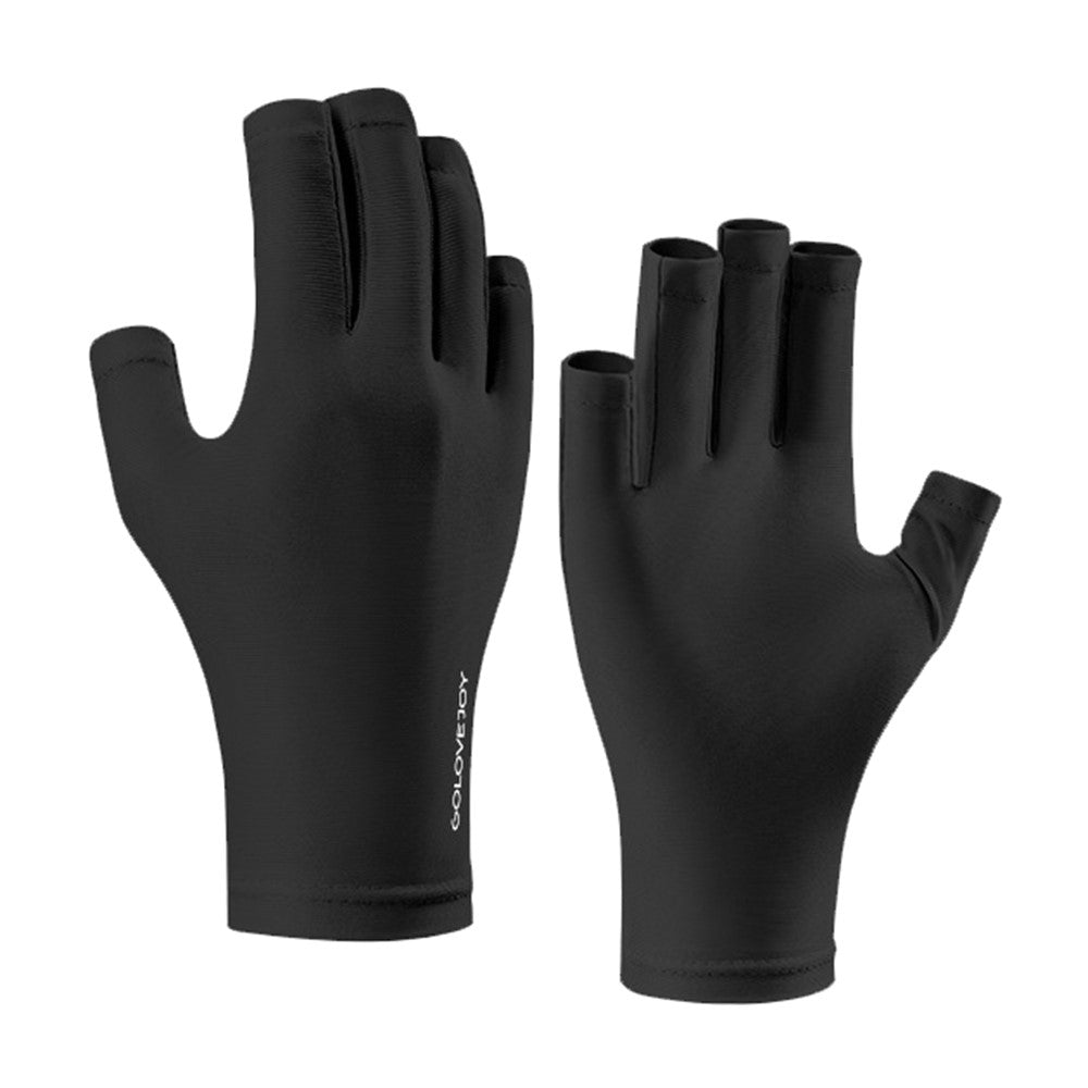 GOLOVEJOY MJ03 Ice Silk Gloves UV Protection Anti Slip Breathable Half-Finger Gloves For Women