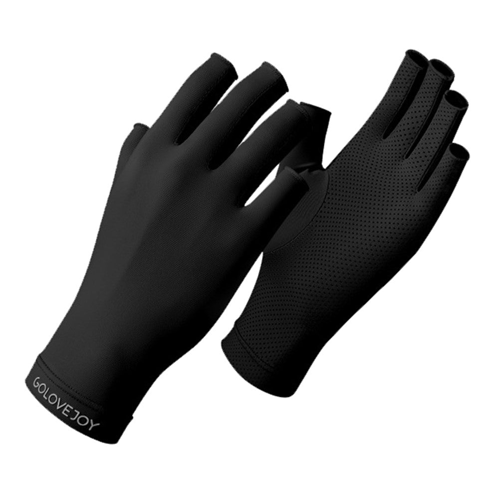 GOLOVEJOY MJ04 Anti UV Half Finger Nail Art Gloves Breathable Ice Silk Mittens for Outdoor Driving