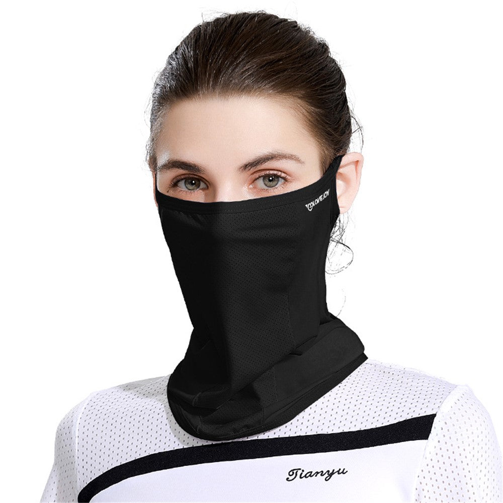 GOLOVEJOY XTJ85 Outdoor Golf Sun Protection Ice Silk Face Mask Neck Gaiter Cooling Breathable Ear Loop Face Cover