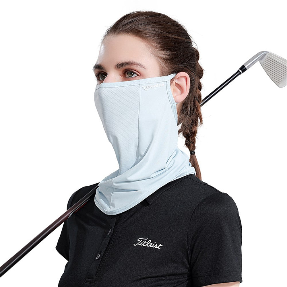 GOLOVEJOY XTJ85 Outdoor Golf Sun Protection Ice Silk Face Mask Neck Gaiter Cooling Breathable Ear Loop Face Cover