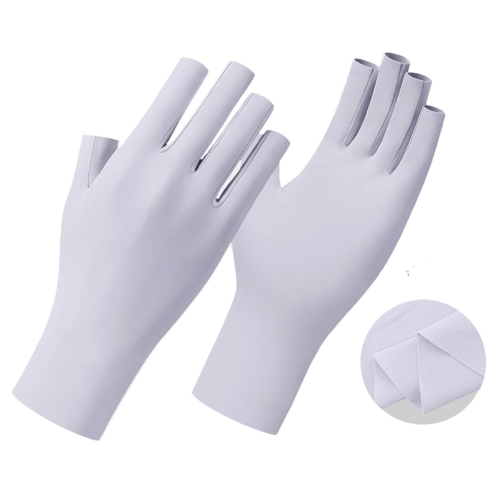 JLST 1 Pair Women Summer Thin Ice Silk UV Protection Gloves Breathable Cycling Manicure Half Finger Gloves