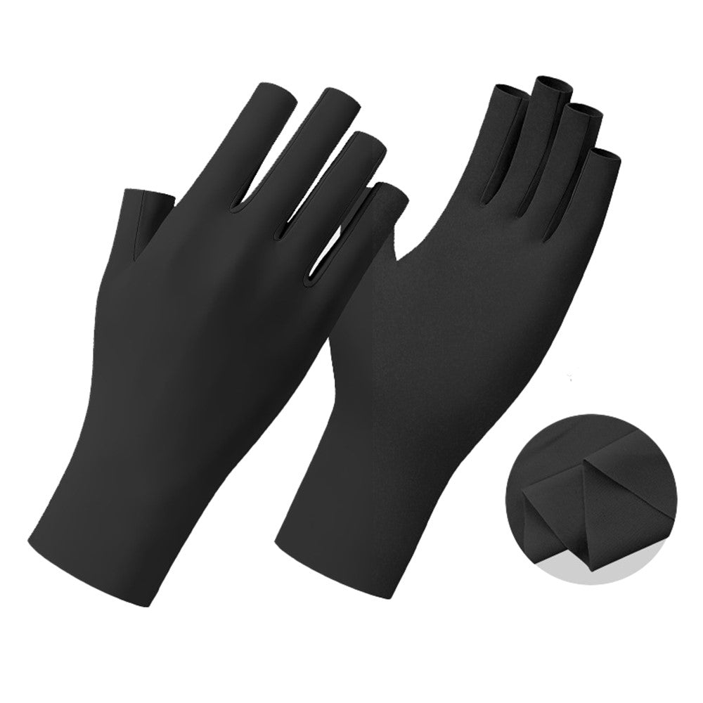JLST 1 Pair Women Summer Thin Ice Silk UV Protection Gloves Breathable Cycling Manicure Half Finger Gloves