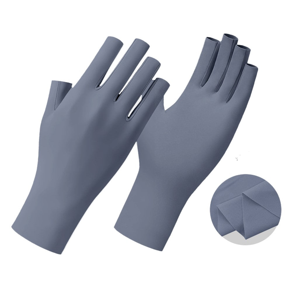 JLST 1 Pair Women Summer Thin Ice Silk UV Protection Gloves Breathable Cycling Manicure Half Finger Gloves