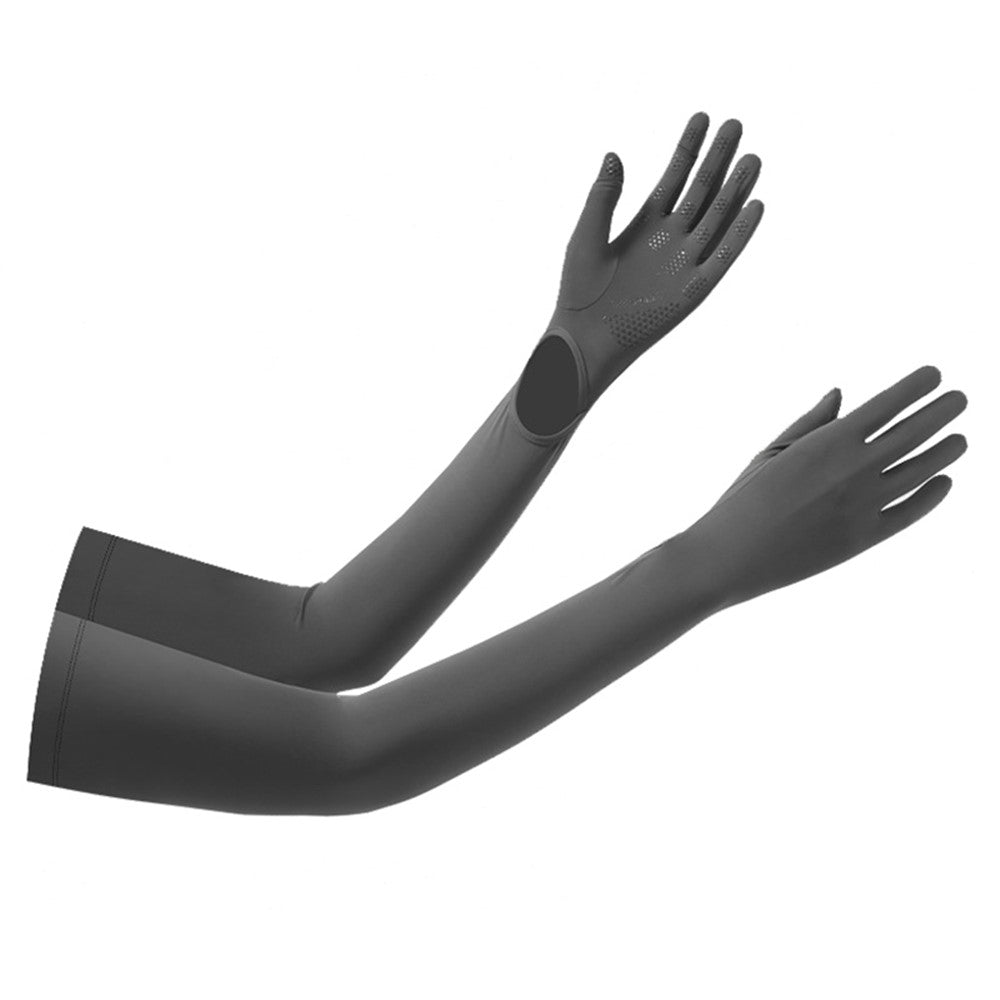 BSCKXT 1 Pair Breathable Ice Silk Armguard Sun Protection Full Finger Arm Sleeves for Outdoor Sports